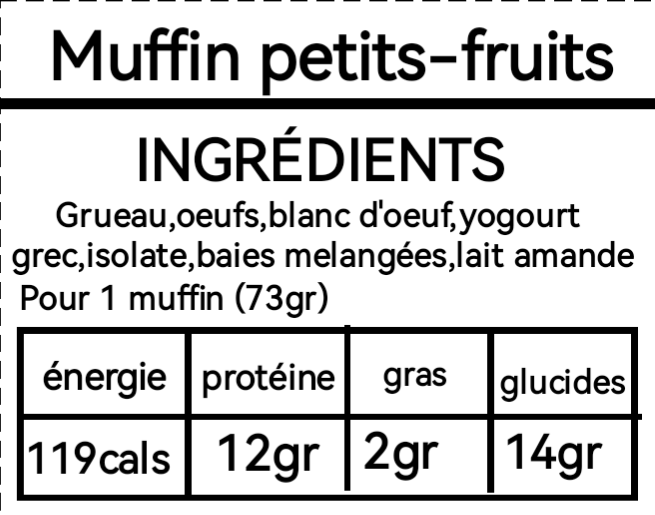 Muffin aux fruits (2/paq)