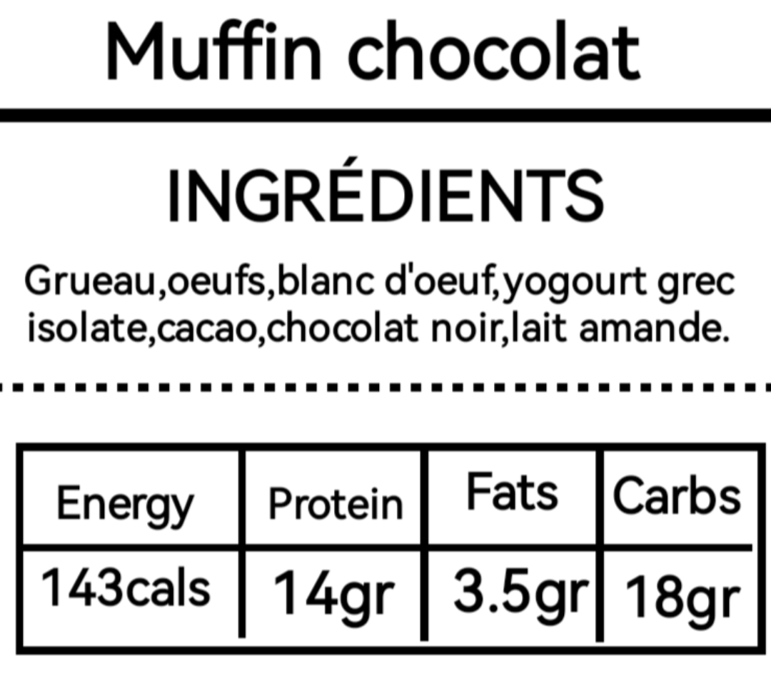 Muffin chocolat (2/paq)