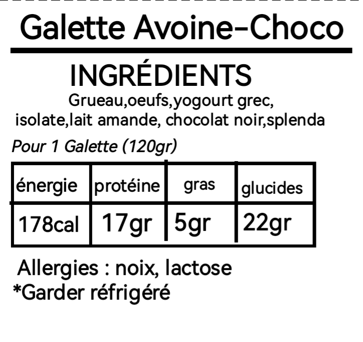 Galette Avoine-Choco